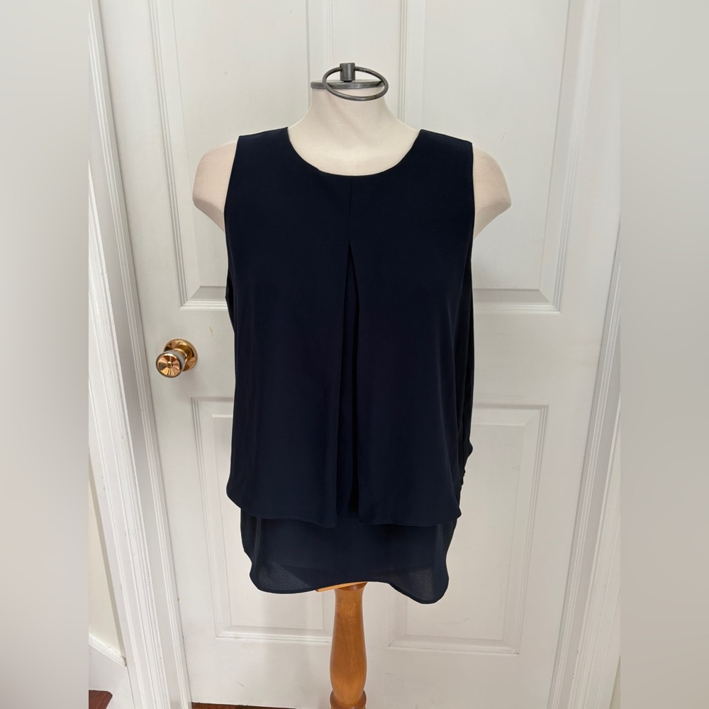 Violet & Claire Navy Sleeveless Blouse